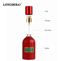 Nuevo Envase de Perfume de Lujo 2026, Botella de Vidrio Redonda Roja para Perfume, Cilindro Vacío con Cierre a Presión, 30ml 50ml 100ml