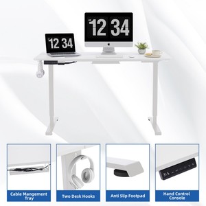 Manufacture Custom Two Motor Sit Standing Laptop <strong>Computer</strong> Table Electric Height Adjustable Lift Office <strong>Desk</strong> for <strong>Work</strong> Study - Product Image 5