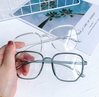 Lunettes à monture optique carrée surdimensionnées, verres unisexes, anti-lumière bleue, pour ordinateur, bon marché, en stock