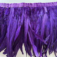 Ruban de tissu rose à franges en plumes de coq pour la couture, idéal pour les projets DIY, vêtements, robes, costumes, chapeaux, accessoires, fêtes et décoration intérieure
