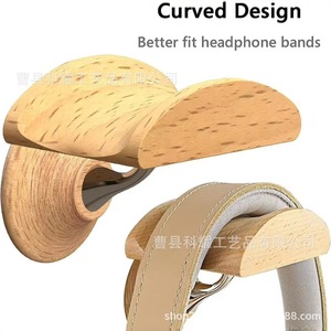 Soporte de pared de madera para auriculares, mini soporte para auriculares supraaurales, diseño creativo - Product Image 3