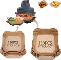 Feuilles de cuisson jetables pour friteuse à air, 50 pièces, en papier sulfurisé, compatibles avec les friteuses à air de 4 pintes et 6 tasses, accessoires de cuisine