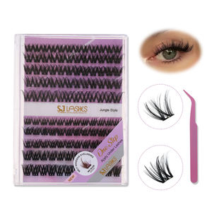 Extensions de cils en grappes de luxe faites à la main en cheveux synthétiques pré-collés 0,07 mm pour volume DIY, 10 rangées, prêtes à poser, vente en gros - Product Image 3