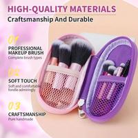 JLY Kit de 10 pinceaux cosmétiques professionnels portables pour le maquillage du visage et des yeux, pinceaux de maquillage de voyage