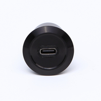 Adaptor USB-C Panel Mount ELEWIND 22mm, Soket Logam Kuningan, Konektor Female ke Female