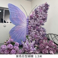 Toile de fond pour mariage Arche de fleurs Décor de boutique Fleurs artificielles Rangée Papillon Arche de fleurs pour mariage