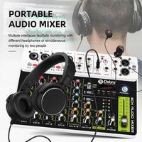 Audio numérique haute fidélité DEBRA V8, table de mixage audio 8 canaux, enregistrement en direct, réverbération, prend en charge les microphones à condensateur