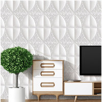 Autocollant mural en mousse 3D en relief en forme de rose, imperméable, à coller et à décoller, panneau mural 3D, décoration intérieure, papier peint