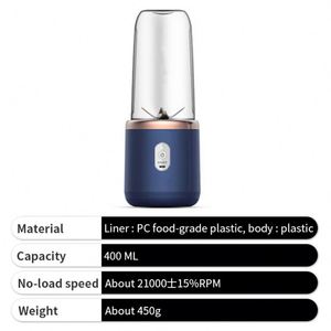 Extracteur de jus de fruits sans fil portable 2026, grande capacité, en verre et plastique PC, pour la maison, pour femmes - Product Image 3