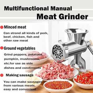 Manual Stainless Steel Meat Grinder Sausage Maker Table Mount Pork Mincer Sausage Stuffer Make Homemade Patties Tool - Product Image 2