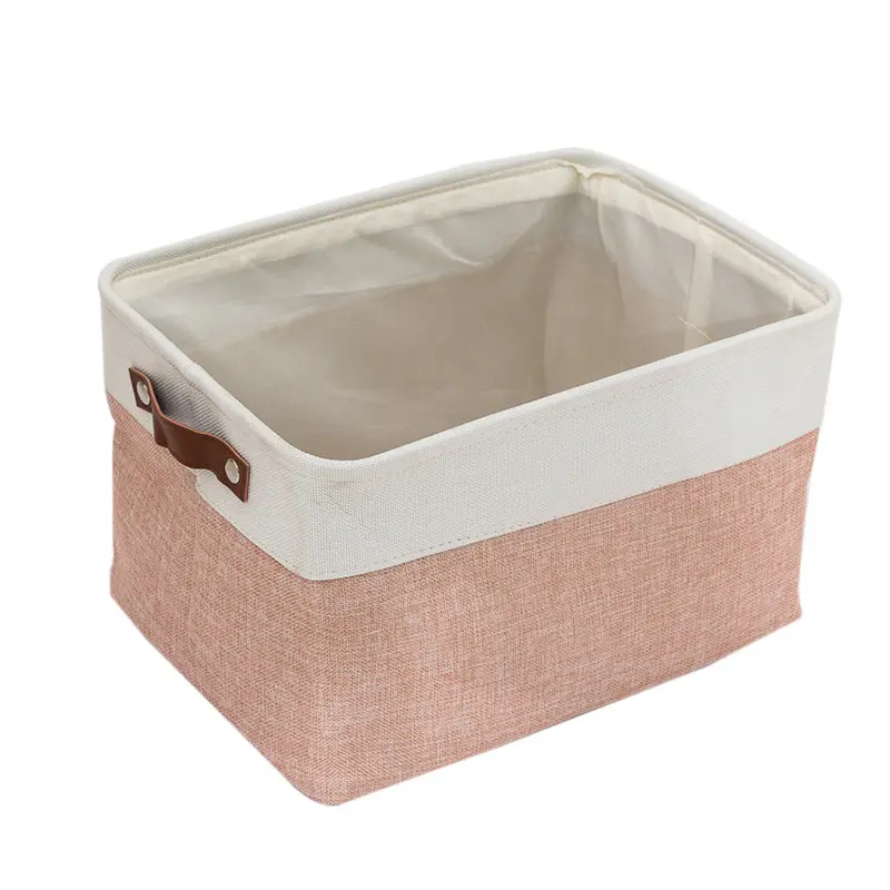 Caixas de armazenamento estreitas e dobráveis para banheiro, com tampa, alças de couro para cestas de papel higiênico, prateleiras e armários, ecológicas