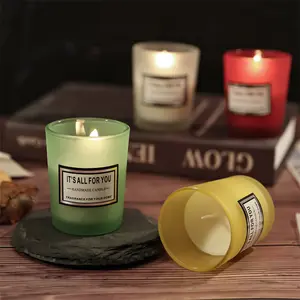 Creative Romantic Household Gift Cup Soy Wax Smokeless Green Fragrance Candle Glass Natural Personalized Scented Candle