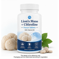 Comprimés Lion's Mane et Citicoline pour la Concentration des Adultes – Soutien Quotidien au Bien-être Cognitif