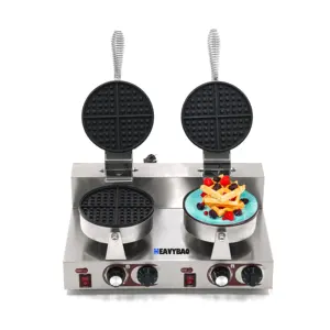 Heavybao Double Head Waffle Baker Cake Making Snack Machine Commercial Waffle Maker Professional Egg Cake Making Machine