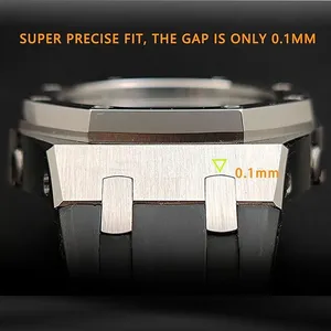 Kit de modification de luxe en acier inoxydable avec cadre de lunette en métal et bracelet en caoutchouc pour <span class=keywords><strong>Casio</strong></span> <span class=keywords><strong>G</strong></span>-<span class=keywords><strong>Shock</strong></span> GA2100/GA2110/GAB2100, accessoires et vis - Product Image 5
