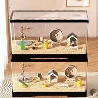 Cage à hamster transparente, maison pas chère, grande villa de luxe, fournitures pour ours dorés, nid complet, kit pour petit animal de compagnie