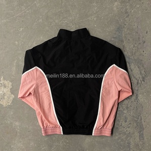 Clothing Manufacturer Custom Nylon <b>Zip</b> <b>up</b> <b>Jackets</b> and Windbreaker Shorts Two Piece Set Lightweight Jogging Nylon Tracksuit - Product Image 3