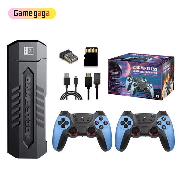 Ye X2 Ultra Blue Wireless Gamepad Game Stick 4K HD Retro Gaming Consoles 64GB 30000 Games TV Emuelec4.3 DDR3 256MB 2410-K8