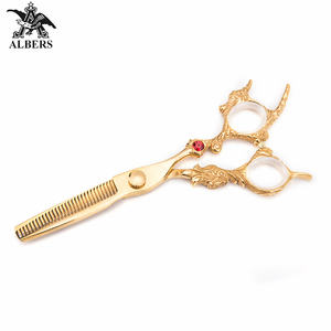 Ciseaux de coiffure professionnels ALBERS VG10 en acier, 6 pouces, dorés, pointe de lame tranchante, 62-63 HRC, pour droitiers, salon de coiffure - Product Image 6