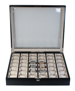 Sang trọng 30 khe cắm gỗ đồng hồ hiển thị tường treo trường hợp thu gom hiển thị hộp lưu trữ đồng hồ tủ đứng - Product Image 4