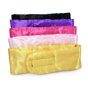 عصابة رأس ساتان بشعار مخصص لفافات شعر حرير للوجه للنساء عصابة رأس سبا قابلة للتعديل لغسيل الوجه عصابة رأس للنوم - Product Image 1