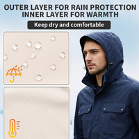 Veste softshell unisexe 3-en-1 respirante, imperméable, coupe-vent, fermeture éclair, capuche, pour la randonnée, l'escalade et l'usage urbain.