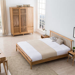 Cama Doble Moderna Minimalista de Madera Maciza para Hotel y Dormitorio, Tamaño Personalizable - Product Image 3