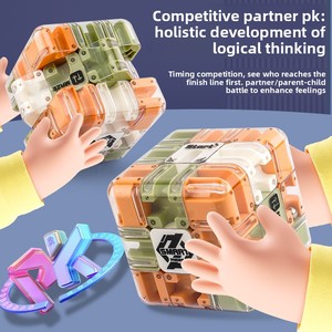 <span class=keywords><strong>Cubo</strong></span> laberinto de bolas rodantes transfronterizo <span class=keywords><strong>3x3</strong></span> de plástico, juguete de lógica mágica para batalla PK, alivio del estrés para niños - Product Image 2