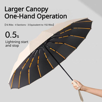 Paraguas con Protección UV, Automático, con Revestimiento Negro, Plegable, Resistente al Viento e Impermeable, para Damas, Regalos, Venta al Por Mayor, Fábrica China