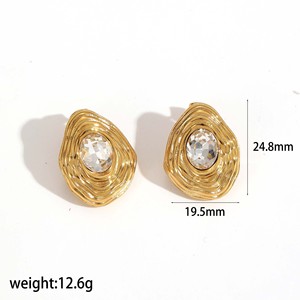 Pendientes de Zirconia Retro Europeos Americanos, Forma de Lágrima, Acero Inoxidable, Joyería para Fiestas, Accesorios de Moda para Mujer - Product Image 4