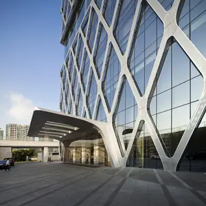 China a medida Australia Emiratos Árabes Unidos Dubai EE. UU. Nueva Zelandia muro cortina fachada personalizado unificado de vidrio de aluminio de sistema