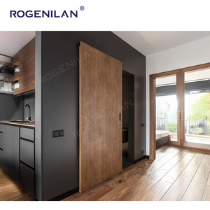 Sistema scorrevole invisibile in alluminio Rogenilan per porte a scomparsa senza binari, porte in vetro con telaio in metallo e chiusura ammortizzata - Product Image 6