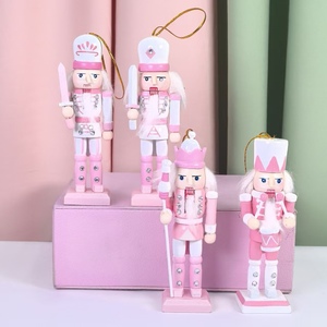 13 cm, vente en gros, mini <span class=keywords><strong>casse</strong></span>-noisettes en bois rose, jouets soldats, faits à <span class=keywords><strong>la</strong></span> main, écologiques, décorations modernes pour arbre de Noël - Product Image 2