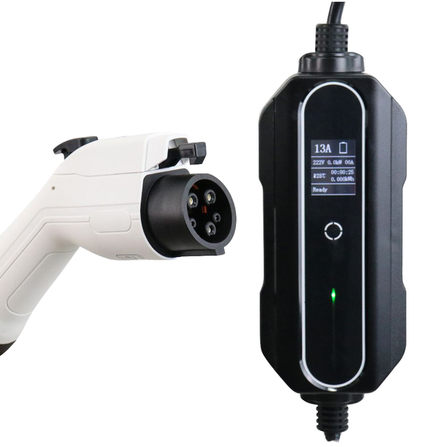 New Type 1 Portable EV Charger 3.5KW/7KW Level 1&2 16A/32A SAE J1772 NEMA 6-20&5-15 IP65 1 Year Warranty