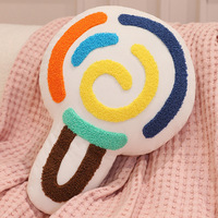 Super oreiller en peluche sucette arc-en-ciel étoile chat lait thé et banane crème glacée courte en peluche jouets alimentaires pour la décoration de la maison