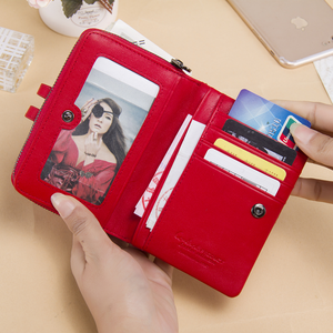 Contact's <strong>Bifold</strong> Genuine Leather Wallets for Women Wholesale Ladies Card Coin Wallet <strong>Purse</strong> - Product Image 1