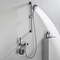 WEIHAO Système de douche mural noir avec barre coulissante, douchette à main et kit de pulvérisation bidet de nettoyage