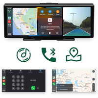 Écran CarPlay sans fil de 10,26 pouces - Enregistreur de conduite portable TFT HD 4K, double caméra DVR, navigation GPS, Android Auto, 1 an