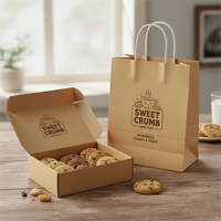 Fett dichte Donut Hotdog Dessert Torten schachtel, Marken-Logo zum Mitnehmen Lebensmittel verpackung Keks schachteln mit Papiertüte