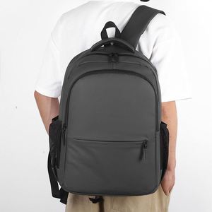 2025 <b>Simple</b> Men's <b>Backpack</b> Plain Color College Boys Schoolbag Outdoor Travel Sports <b>Backpacks</b> - Product Image 3