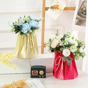 Sac à fleurs, bouquet de plantes vertes, sac cadeau rétractable, sac en papier kraft pliable avec doublure en plastique imperméable à l'intérieur - Product Image 4