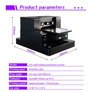Impresora A3 plana, mini funda de teléfono móvil inteligente, digital para impresión de botellas, máquina uv dtf
