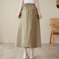 Nouvelle Collection Été 2026 – Jupe-culotte de Travail Chic à Taille Haute et Cordon de Serrage, Coupe Ample, Grande Taille, Kaki – Vente en Gros