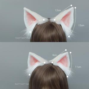 E0021 Bandeau d'oreille d'animal fait à la main pour Cosplay Ahri inspiré cerceau de cheveux en fausse fourrure accessoire de costume d'anime Halloween et fête à thème - Product Image 5