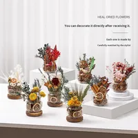 Diffuseur d'huiles essentielles sans alcool à la cannelle, avec fleurs naturelles préservées, sans flamme, DIY, désodorisant d'ambiance, cadeau (60-90)