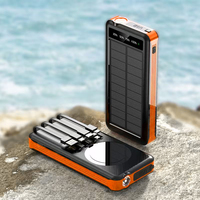 Banque d'alimentation solaire portable multifonctionnelle 10000mAh avec charge sans fil et sortie 15W pour chargeur rapide de téléphone