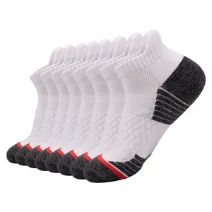 OEM benutzer definierte Logo schlichte schwarze Bambus Fußball Walking Running Sport Kompression Anti Blister Knöchel kurze Socken für Männer Damen