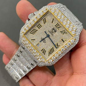 นาฬิกาผู้ชายดีไซน์หรูหราสไตล์ฮิปฮอป ผ่านการทดสอบ<span class=keywords><strong>เพชร</strong></span> ประดับ<span class=keywords><strong>เพชร</strong></span>โมอิสซาไนต์สี D เกรด <span class=keywords><strong>VVS</strong></span>  ตัวเรือนสแตนเลสสตีล 904L  กระจกแซฟไฟร์ - Product Image 3