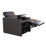 Fauteuil inclinable manuel en cuir PU avec table-bac, idéal pour le home cinéma et le salon