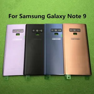 Samsung Galaxy not 9 için N960 SM-N960F telefonu arka cam pil kapı konut Case Note9 arka kamera cam kapak